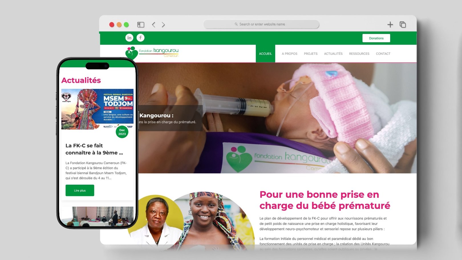 Fondation Kangourou Cameroun : Vitrine digitale pour sauver des vies