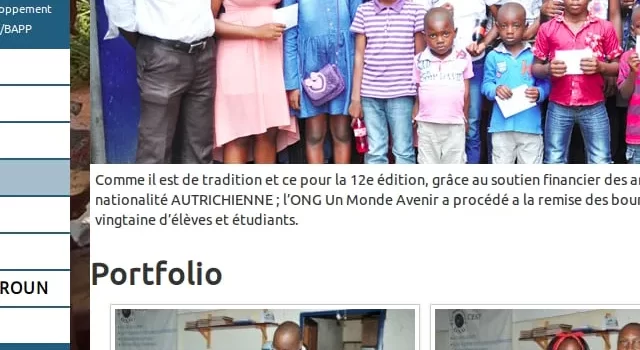 Capture du site internet de Un monde avenir
