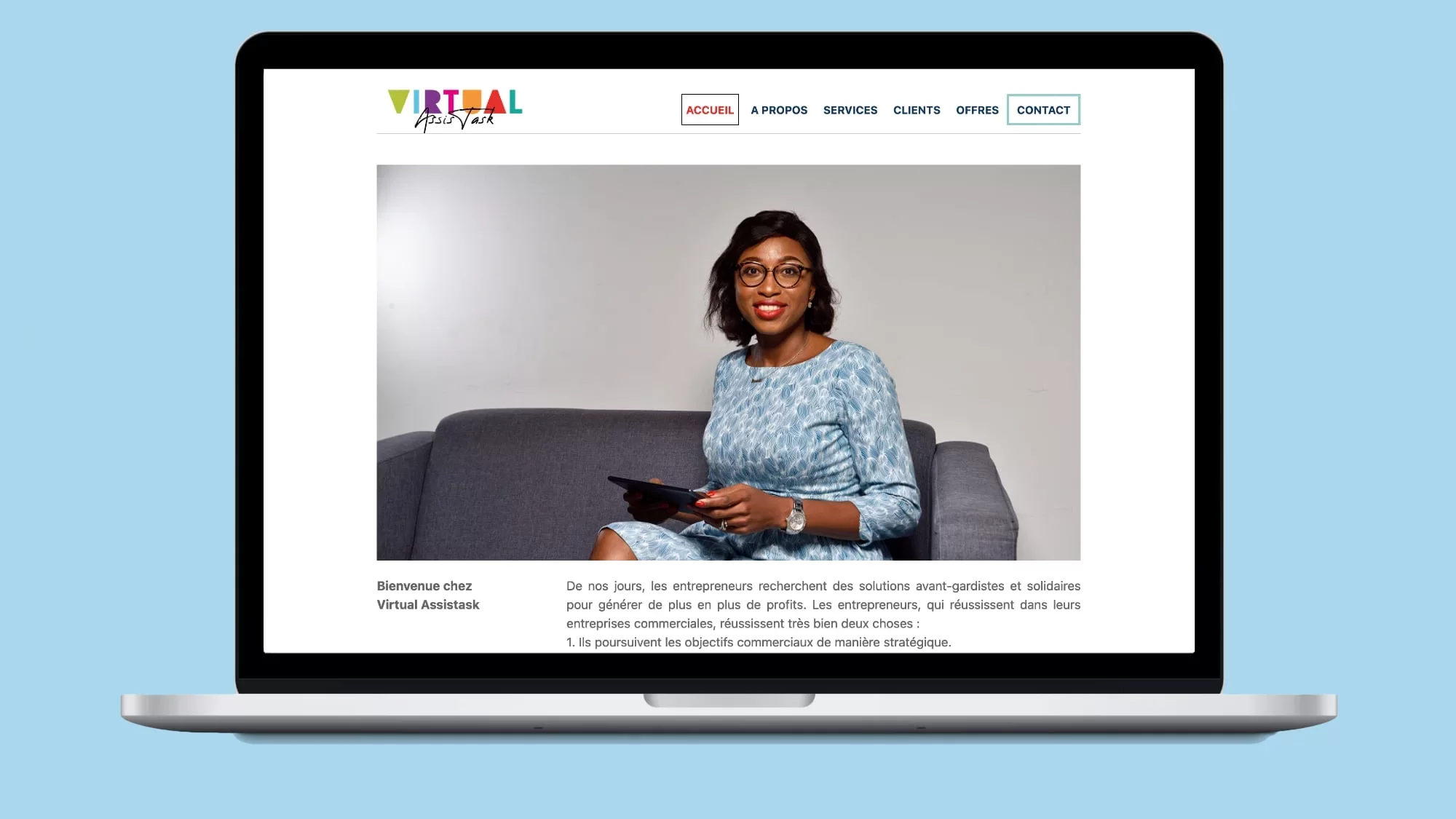 Virtual Assistask — Site web d'assistante virtuelle, simple et professionnel