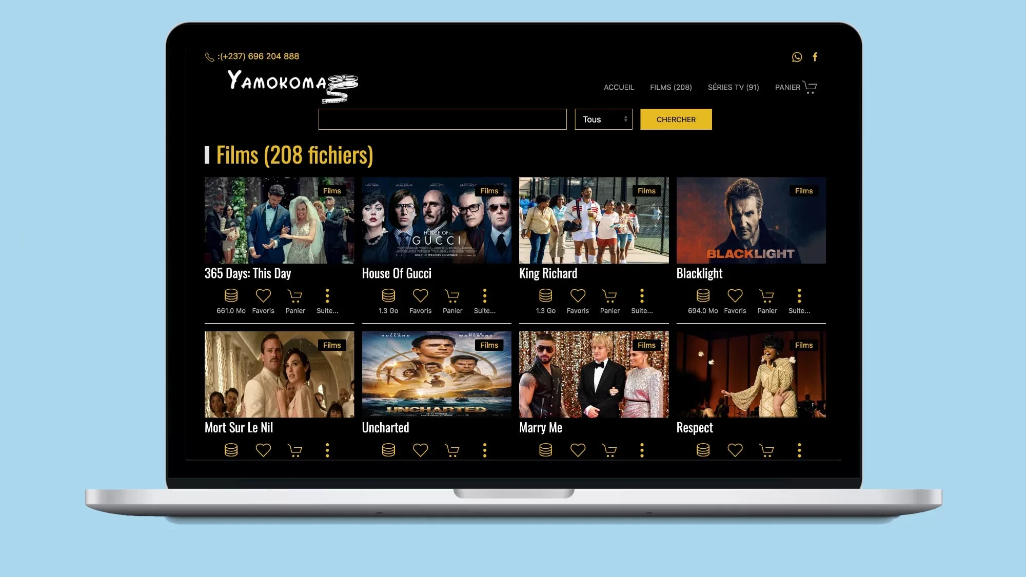 YamoKoma — Boutique de films & séries TV avec panier intelligent, CodeIgniter 3