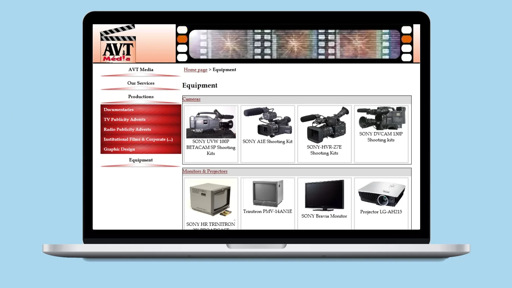 AVT Media — Site web production audiovisuelle & location de matériel, Douala